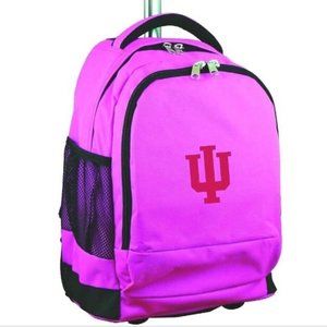 Indiana University Hoosiers Premium Wheeled Backpack in Pink - 19"